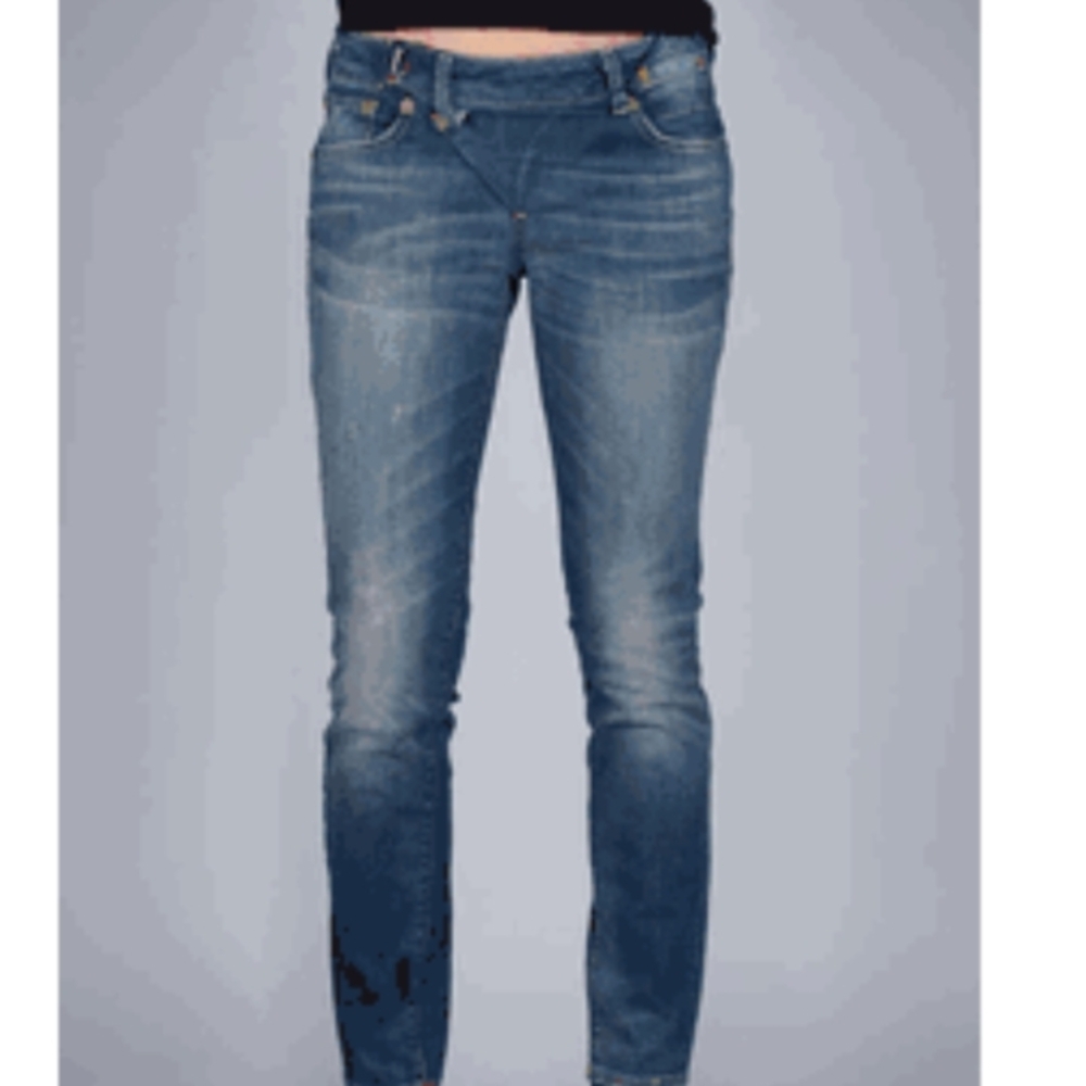 R13 Distressed Skinny Jeans in Medium Blue Wash - Picture 1 of 8